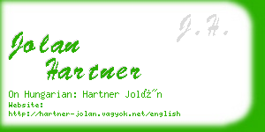 jolan hartner business card